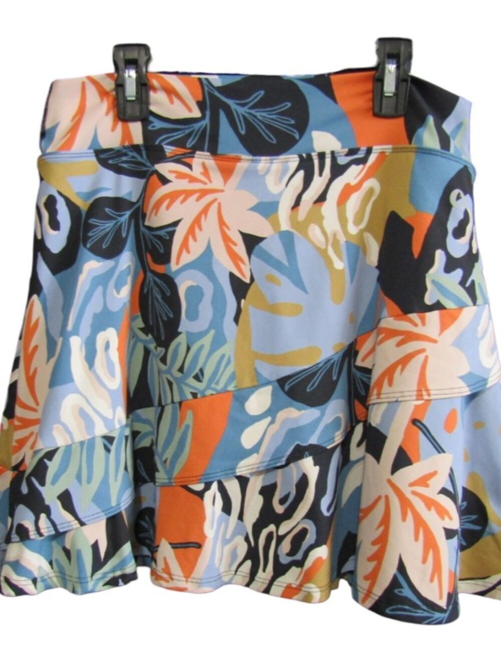Dona Jo Multicolor Tiered Ruffle Skort Size L 2 Skirt Golf Tennis Pickleball